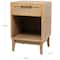 Wood Accent Table with Cane Front Drawer & Gold Handle